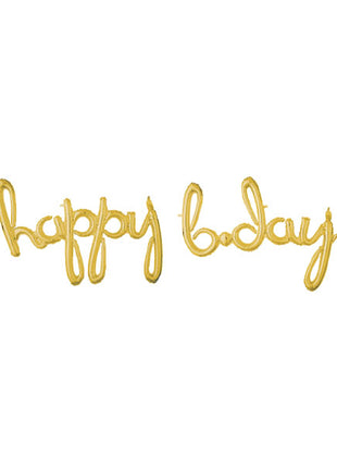 76in Anagram Gold Script Phrase Happy B.Day Balloon