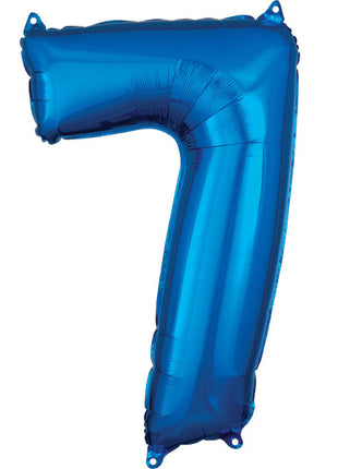 34in Anagram Blue Number 7 Balloon - Joker Party Supply