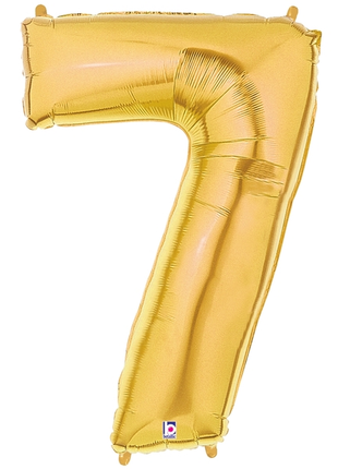34in Betallic Gold Number 7 Megaloons - Joker Party Supply