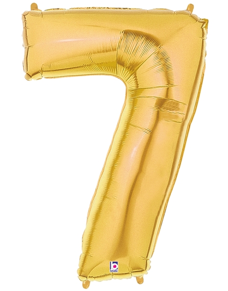34in Betallic Gold Number 7 Megaloons - Joker Party Supply