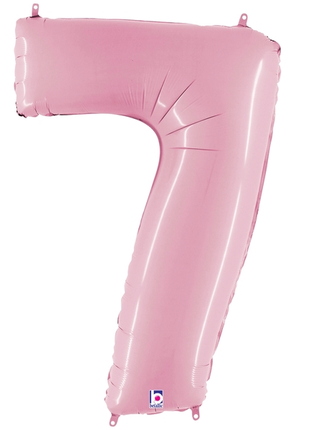 34in Betallic Pastel Pink Number 7 Megaloons - Joker Party Supply