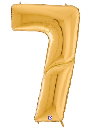 64in Betallic Gold Number 7 Gigaloons - Joker Party Supply