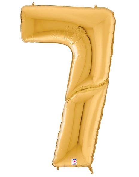 64in Betallic Gold Number 7 Gigaloons - Joker Party Supply
