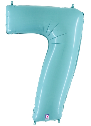 34in Betallic Pastel Blue Number 7 Megaloons - Joker Party Supply