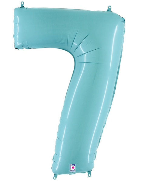 34in Betallic Pastel Blue Number 7 Megaloons - Joker Party Supply