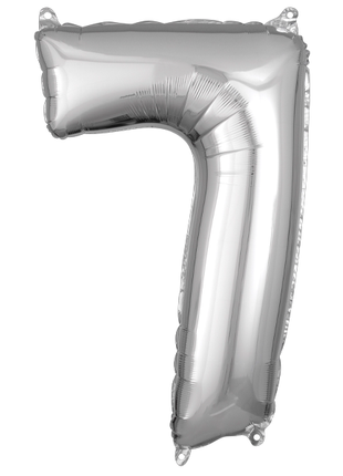 26in Anagram Silver Number 7 Balloon - Joker Party Supply