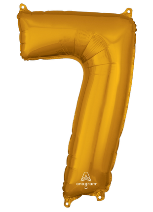 26in Anagram Gold Number 7 Balloon - Joker Party Supply