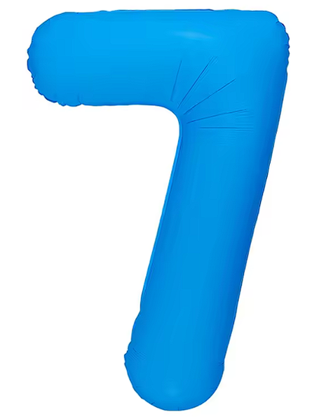 Globo azul neón número 7 de DecoChamp de 34 pulgadas
