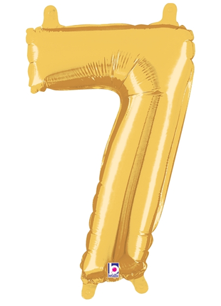 14in Betallic Air-Filled Gold Number 7 Ballooon - Joker Party Supply