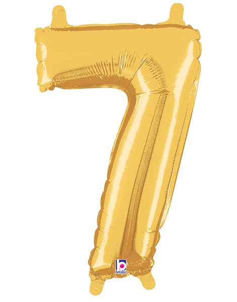 14in Betallic Air-Filled Gold Number 7 Ballooon - Joker Party Supply