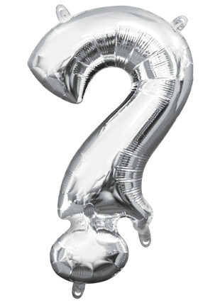 16in Anagram Silver ? Symbol Balloon - Joker Party Supply
