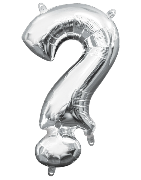 16in Anagram Silver ? Symbol Balloon - Joker Party Supply
