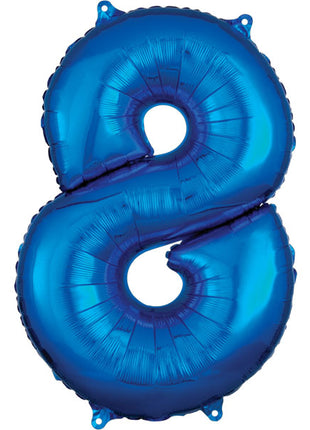 34in Anagram Blue Number 8 Balloon - Joker Party Supply