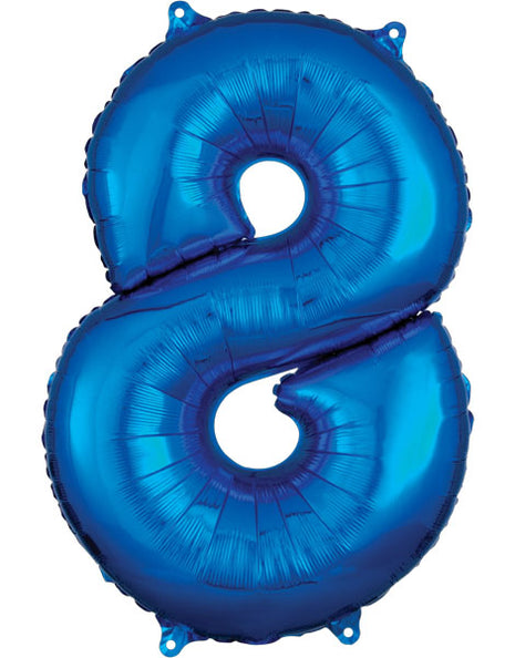 34in Anagram Blue Number 8 Balloon - Joker Party Supply