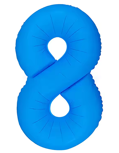 Globo azul neón número 8 de DecoChamp de 34 pulgadas