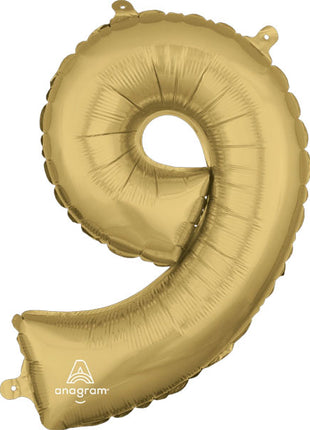 34in Anagram White Gold Number 9 Balloon - Joker Party Supply