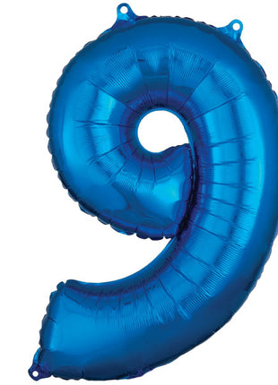 34in Anagram Blue Number 9 Balloon - Joker Party Supply