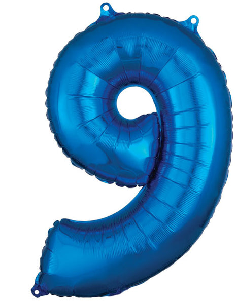 34in Anagram Blue Number 9 Balloon - Joker Party Supply