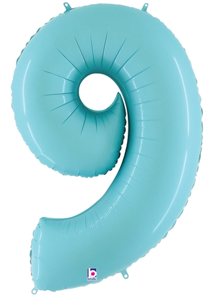 34in Betallic Pastel Blue Number 9 Megaloons - Joker Party Supply