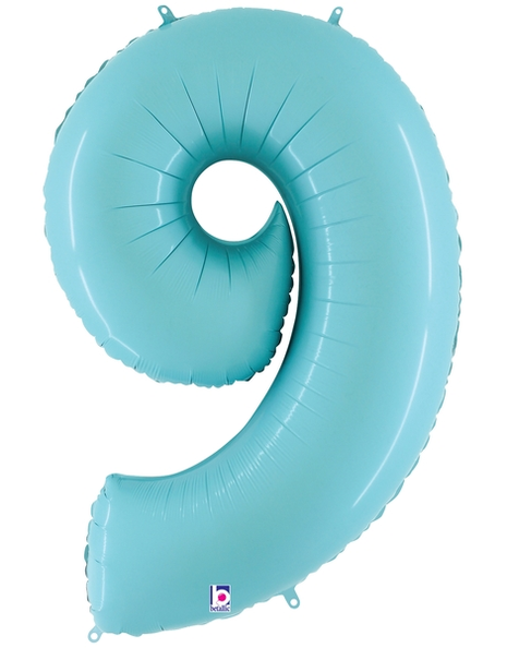 34in Betallic Pastel Blue Number 9 Megaloons - Joker Party Supply