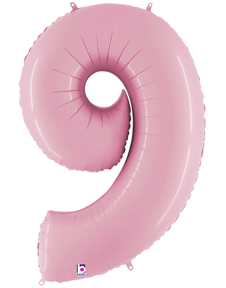 34in Betallic Pastel Pink Number 9 Megaloons - Joker Party Supply