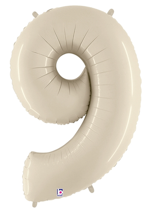 34in Betallic White Sand Number 9 Megaloons - Joker Party Supply