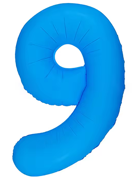 Globo azul neón número 9 de DecoChamp de 34 pulgadas