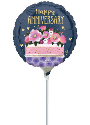 9in Anagram Anniversary Cake Balloon (Heat Seal Required)