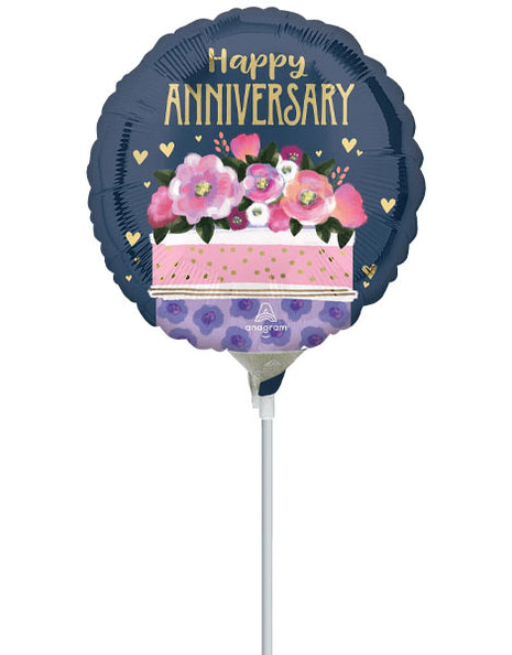 9in Anagram Anniversary Cake Balloon (Heat Seal Required)