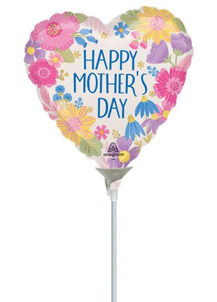 9in Anagram Happy Mother's Day Botanical Lines Balloon (Heat Seal Required)