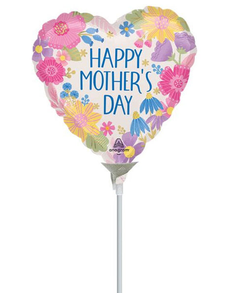 9in Anagram Happy Mother's Day Botanical Lines Balloon (Heat Seal Required)