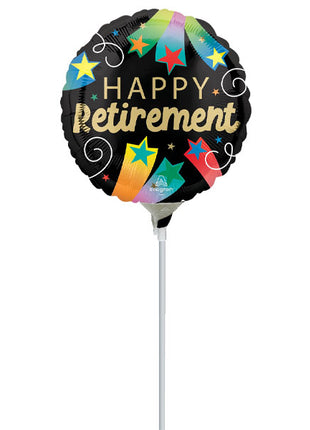 9in Anagram Happy Retirement Balloon (Heat Seal Required)