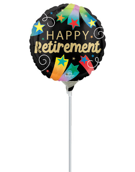 9in Anagram Happy Retirement Balloon (Heat Seal Required)