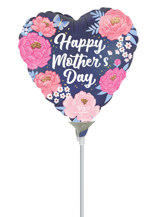 9in Anagram Satin Happy Mothers Day Peony Garden Balloon (Heat Seal Required)