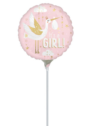 9in Anagram Satin Special Delivery Baby Girl Balloon (Heat Seal Required)
