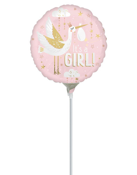9in Anagram Satin Special Delivery Baby Girl Balloon (Heat Seal Required)