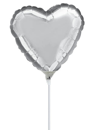 9in Anagram Silver Solid Heart Balloon (Heat Seal Required)