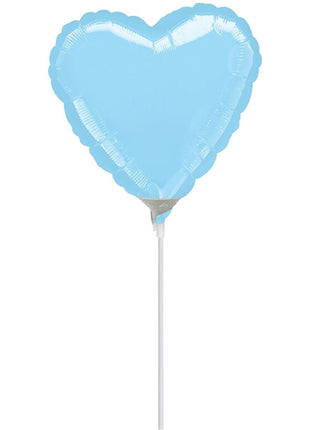9in Anagram Solid Pastel Blue Heart Balloon (Heat Seal Required)