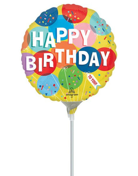 9in Anagram Sunny Balloons Birthday (Heat Seal Required)