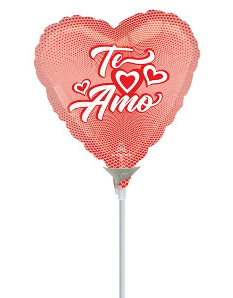 9in Anagram Te Amo Corazones Balloon (Heat Seal Required)