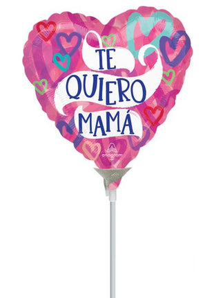9in Anagram Te Quiero Mama Layered Hearts Balloon (Heat Seal Required)