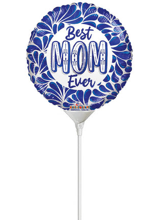 4in ConverUSA Best Mom Ceramic Holographic Balloon (Heat Seal Required)
