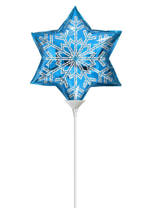 9in ConverUSA Blue Snowflake Balloon (Heat Seal Required)