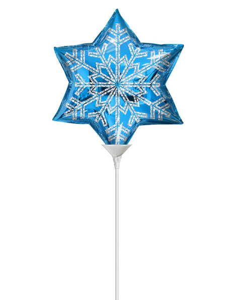 9in ConverUSA Blue Snowflake Balloon (Heat Seal Required)