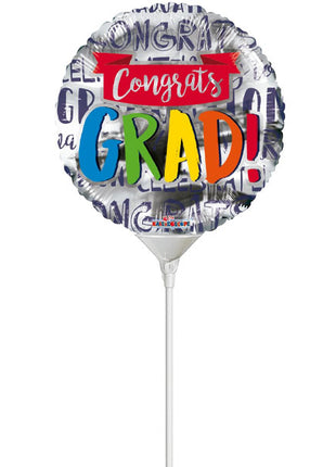 9in ConverUSA Congrats Grad Colors Balloon (Heat Seal Required)