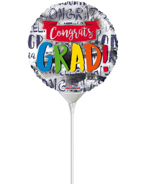 9in ConverUSA Congrats Grad Colors Balloon (Heat Seal Required)