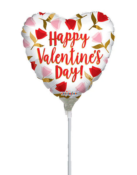 9in ConverUSA Happy Valentine Day Roses Balloon (Heat Seal Required)