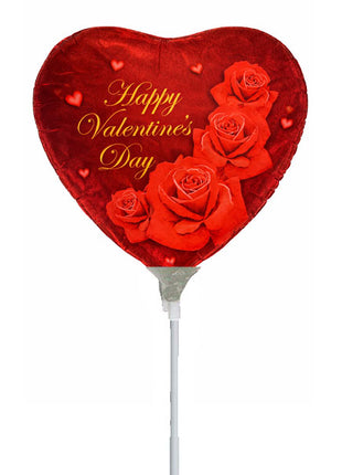 9in ConverUSA Happy Valentine's Day Classic Roses Balloon (Heat Seal Required)