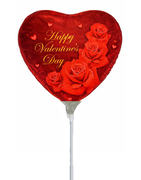 9in ConverUSA Happy Valentine's Day Classic Roses Balloon (Heat Seal Required)