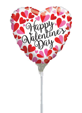 9in ConverUSA Happy Valentine's Day Divided Hearts Balloon  (Heat Seal Required)